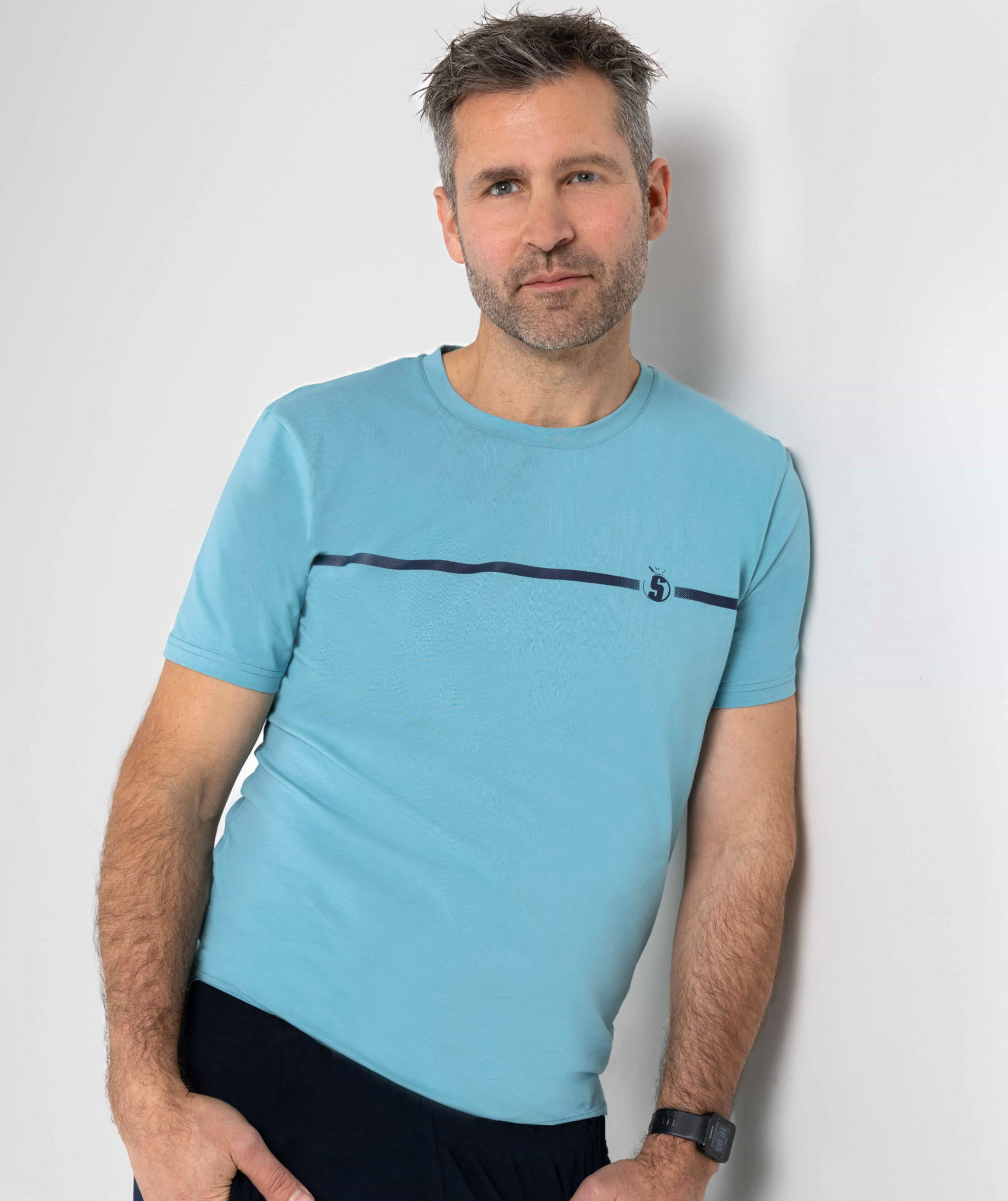 T-shirt Heren Premium - Lichte stretch - Print op de borst