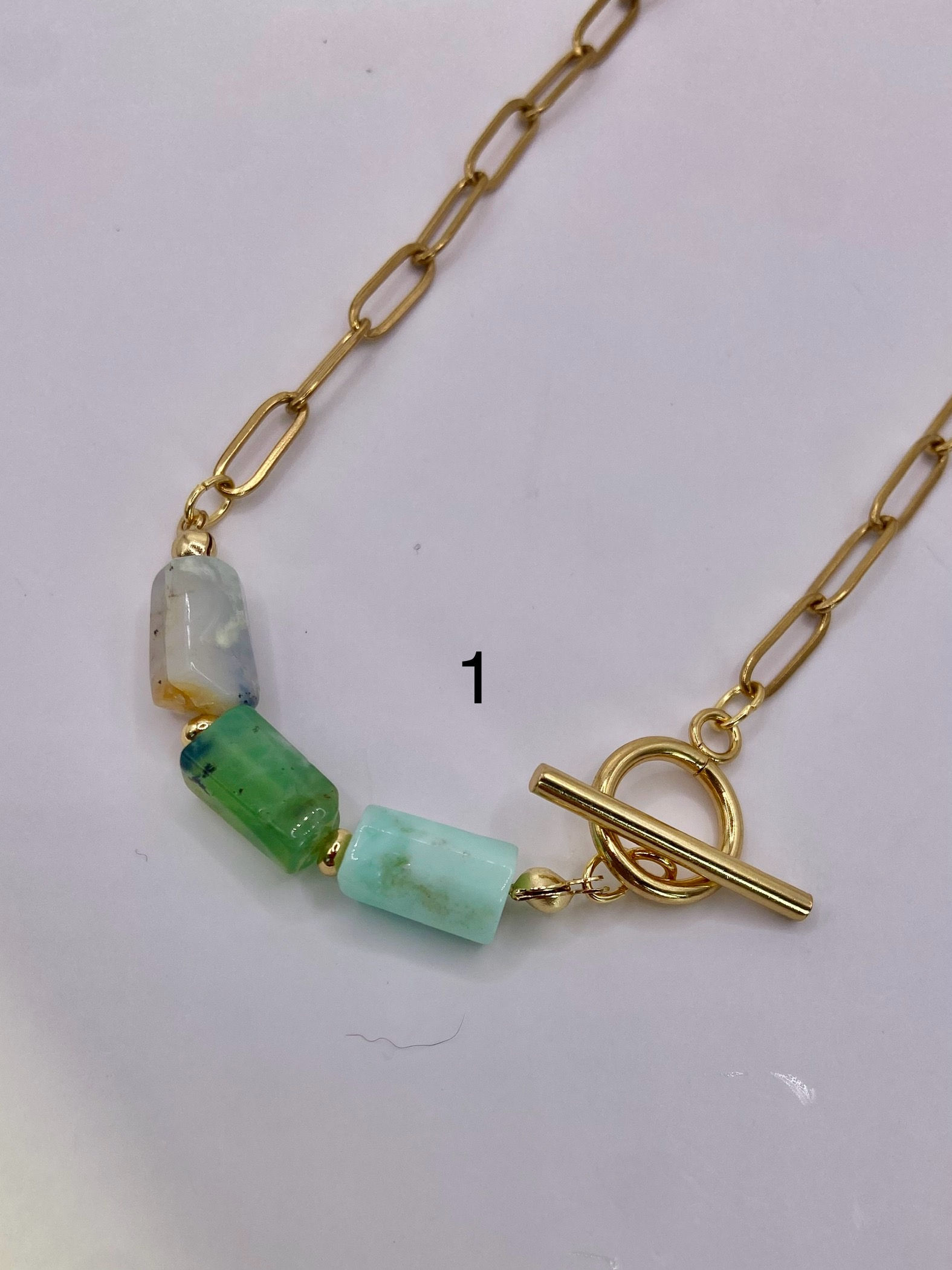 クリソプレーズ 3Way ネックレス