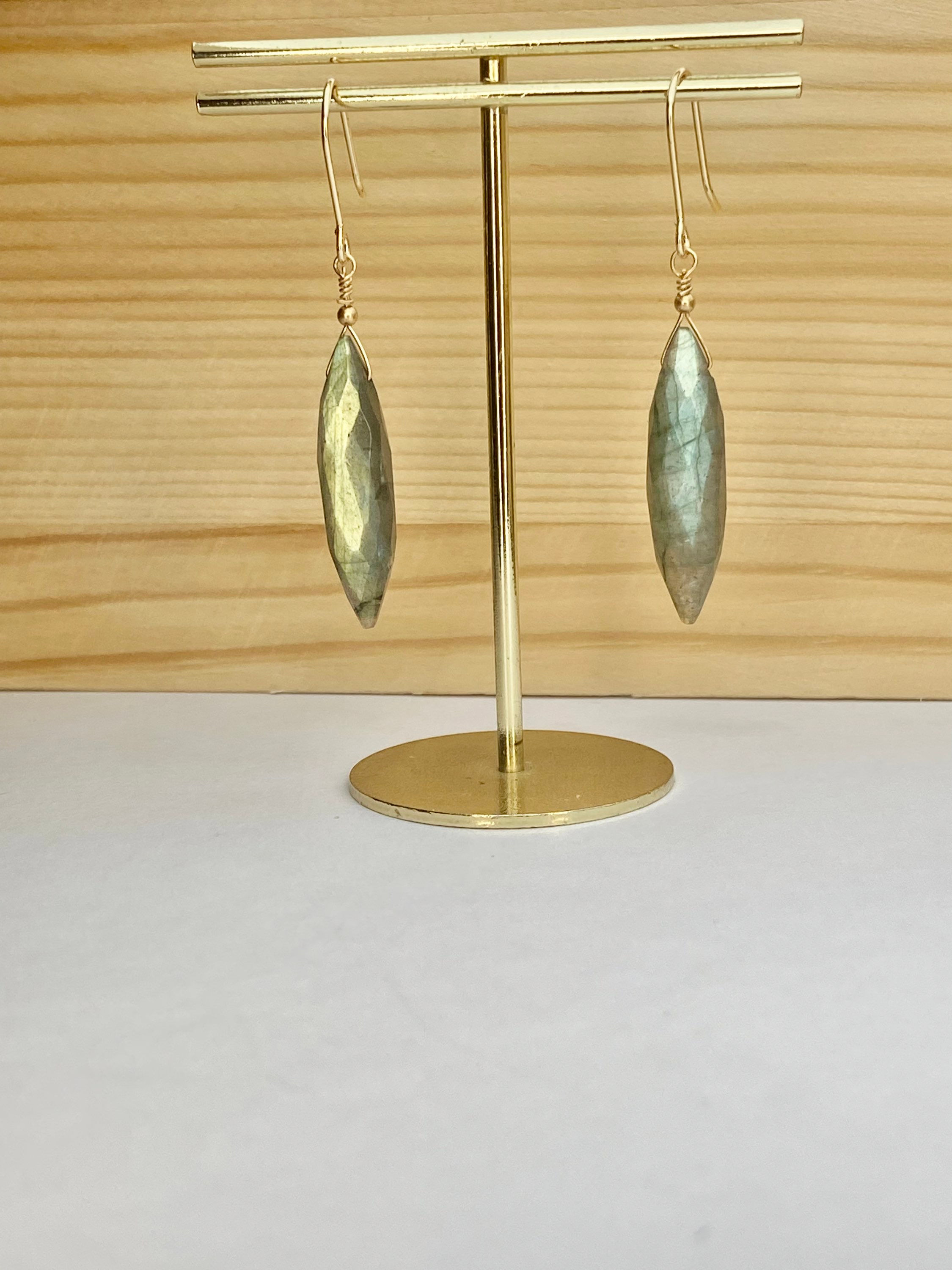 ラブラドライト　１４ｋｇｆ　ピアス