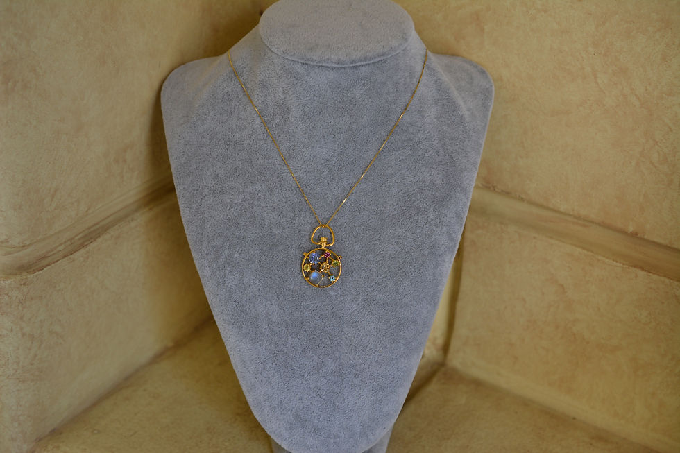 サムネイル： 宝石箱シリーズ　マルチカラーネックレス　１８k