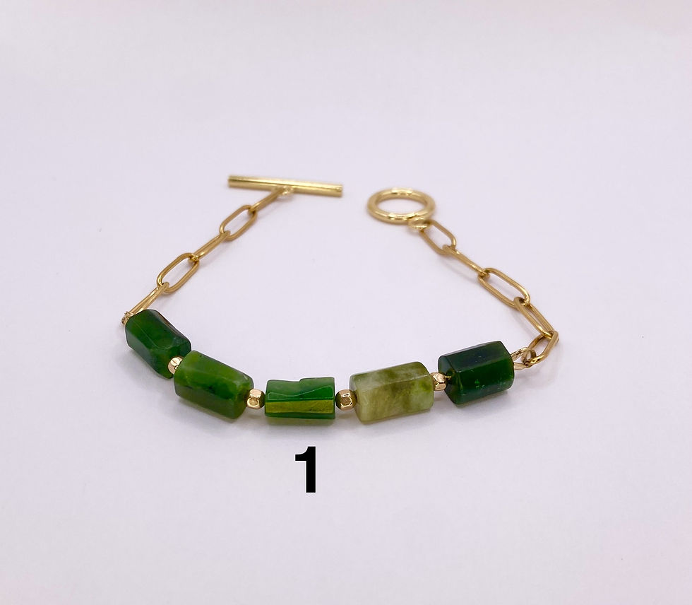 サムネイル： ロシア産のネフライト（軟玉翡翠）　ブレスレット