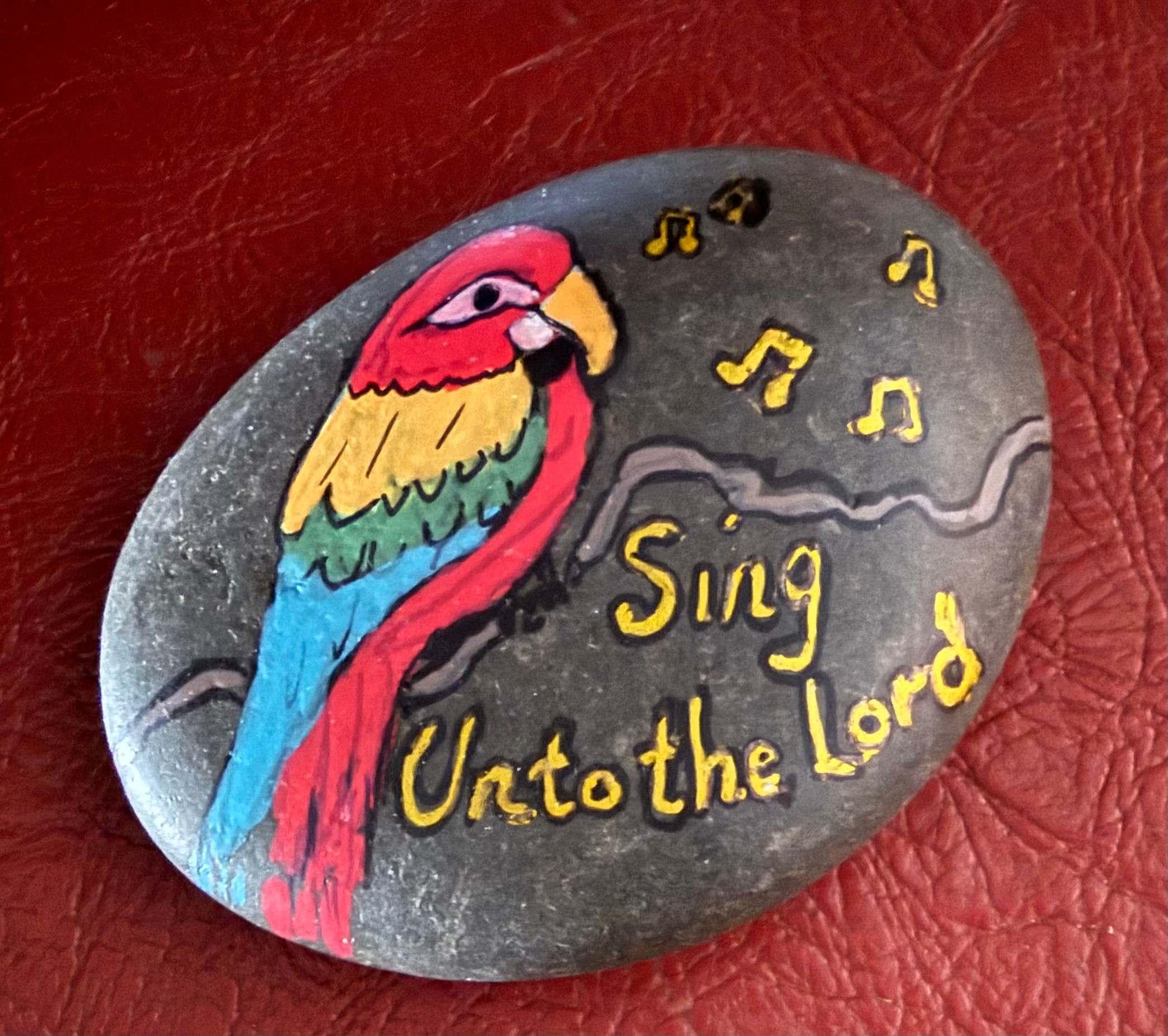 Parrot with Sing Unto the Lord Words