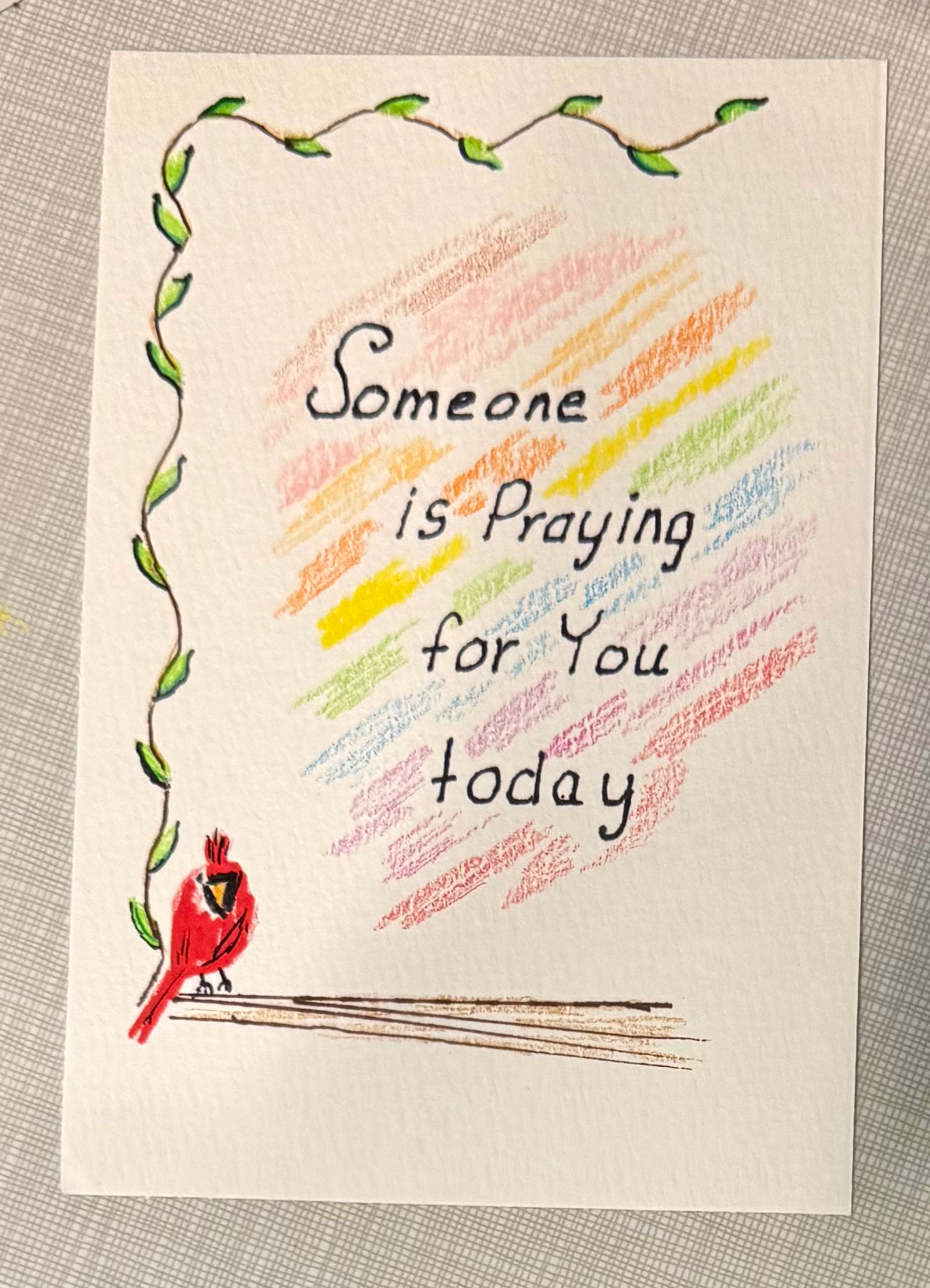 Someone is praying for you card