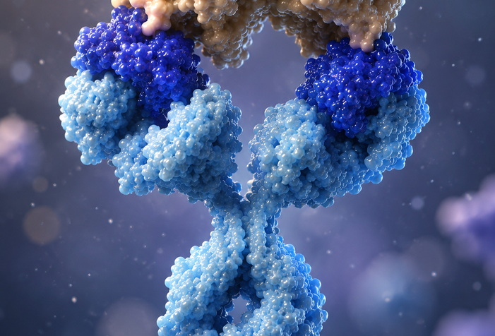 Abstract of an antibody binding to an antigen.
