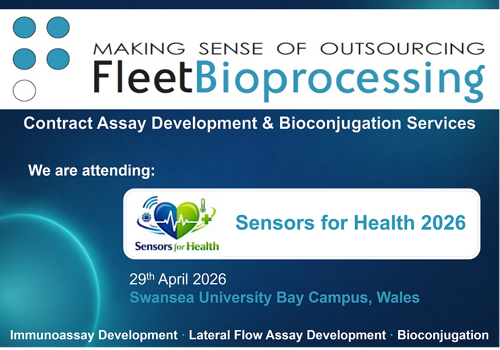 A banner for Fleet Bioprocessing attending Sensors for Health 2026