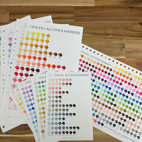 Ohuhu Honolulu Swatch Card 343 markers | Arts by Tamara