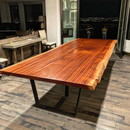 10' Single Slab Sapele Dining Table