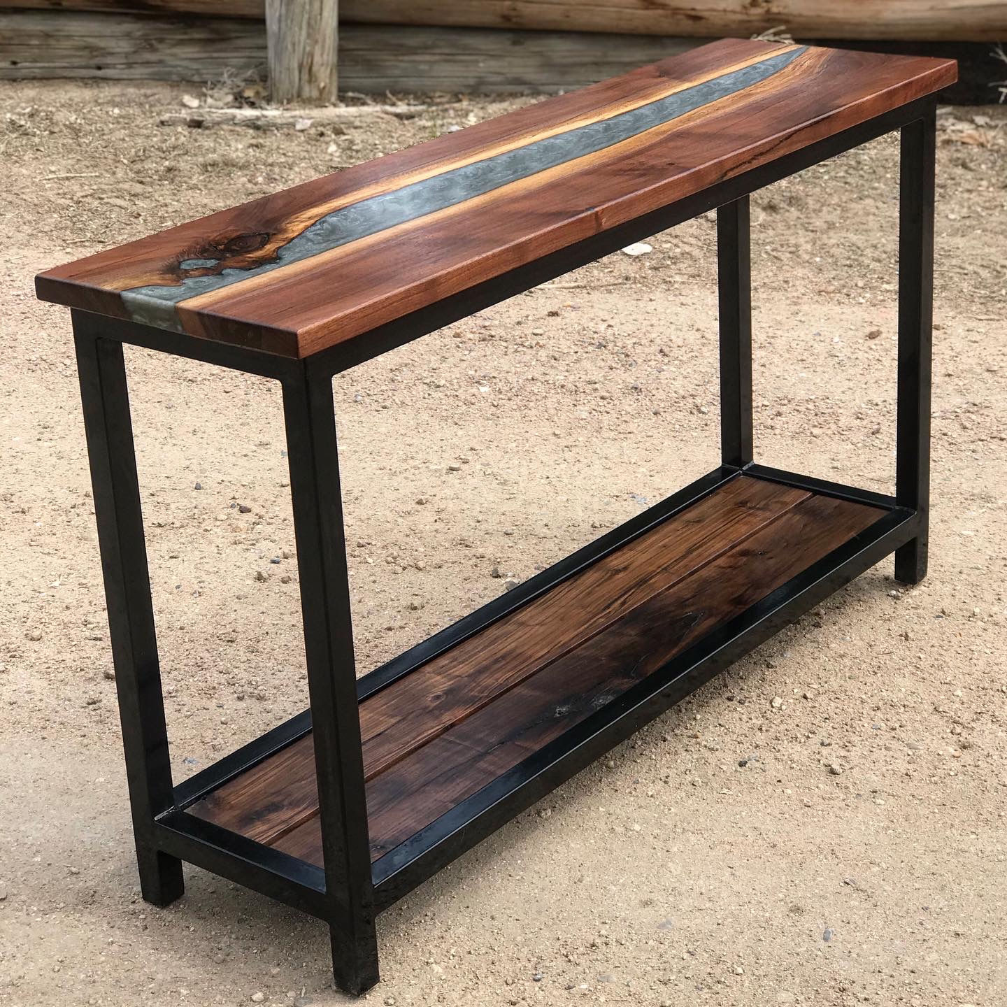 Walnut Hallway Table w/River