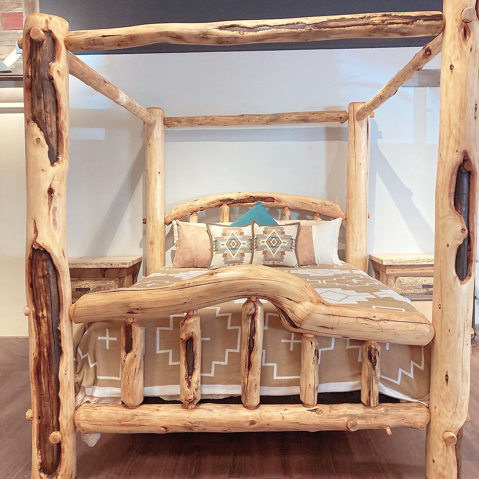 Thumbnail: 《 𝚍𝚞𝚛𝚊𝚗𝚐𝚘 》Log Canopy Bed
