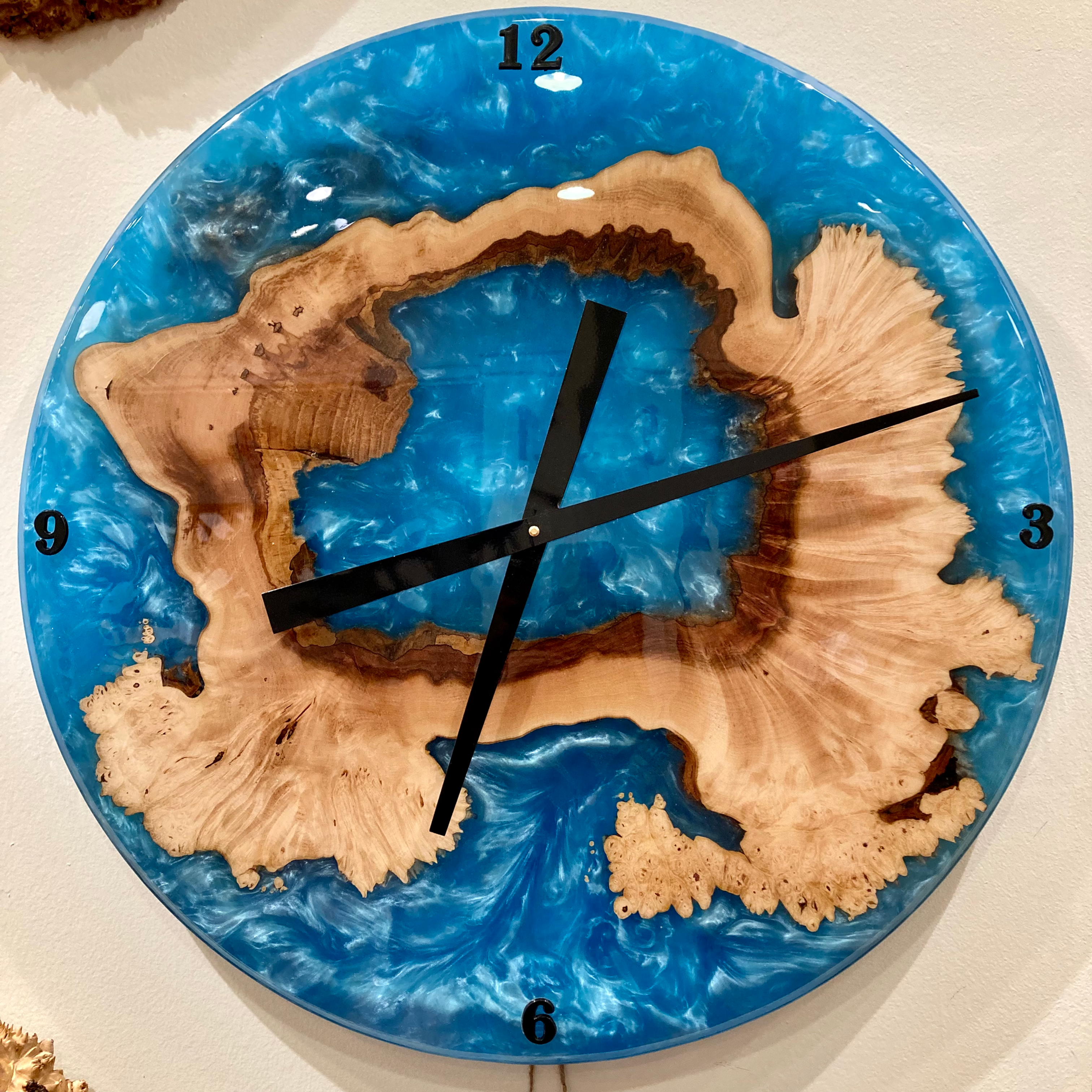 Maple Burl +Epoxy Clock