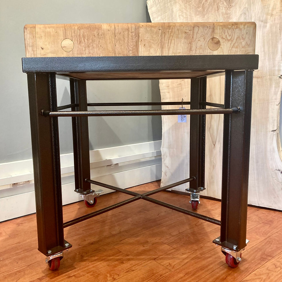 Thumbnail: Butcher Block Island on Caster Wheels