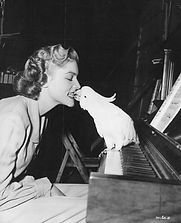Célébrités avec perroquet- Lauren Bacall