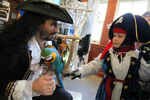 Québec Hebdo à l'Halloween au Domaine Maizerets avec Perroquet Pirate