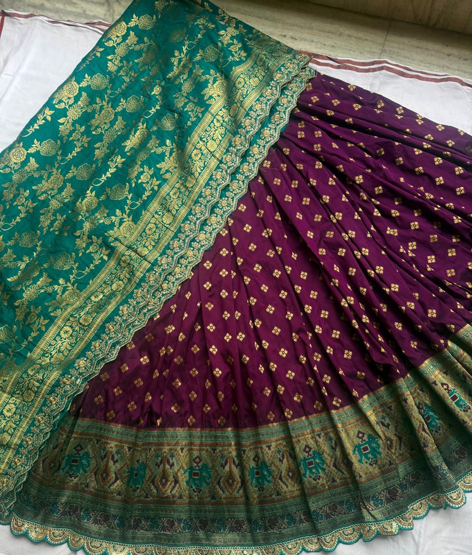 Thumbnail: Premium Banarasi Silk Lehenga Fabric