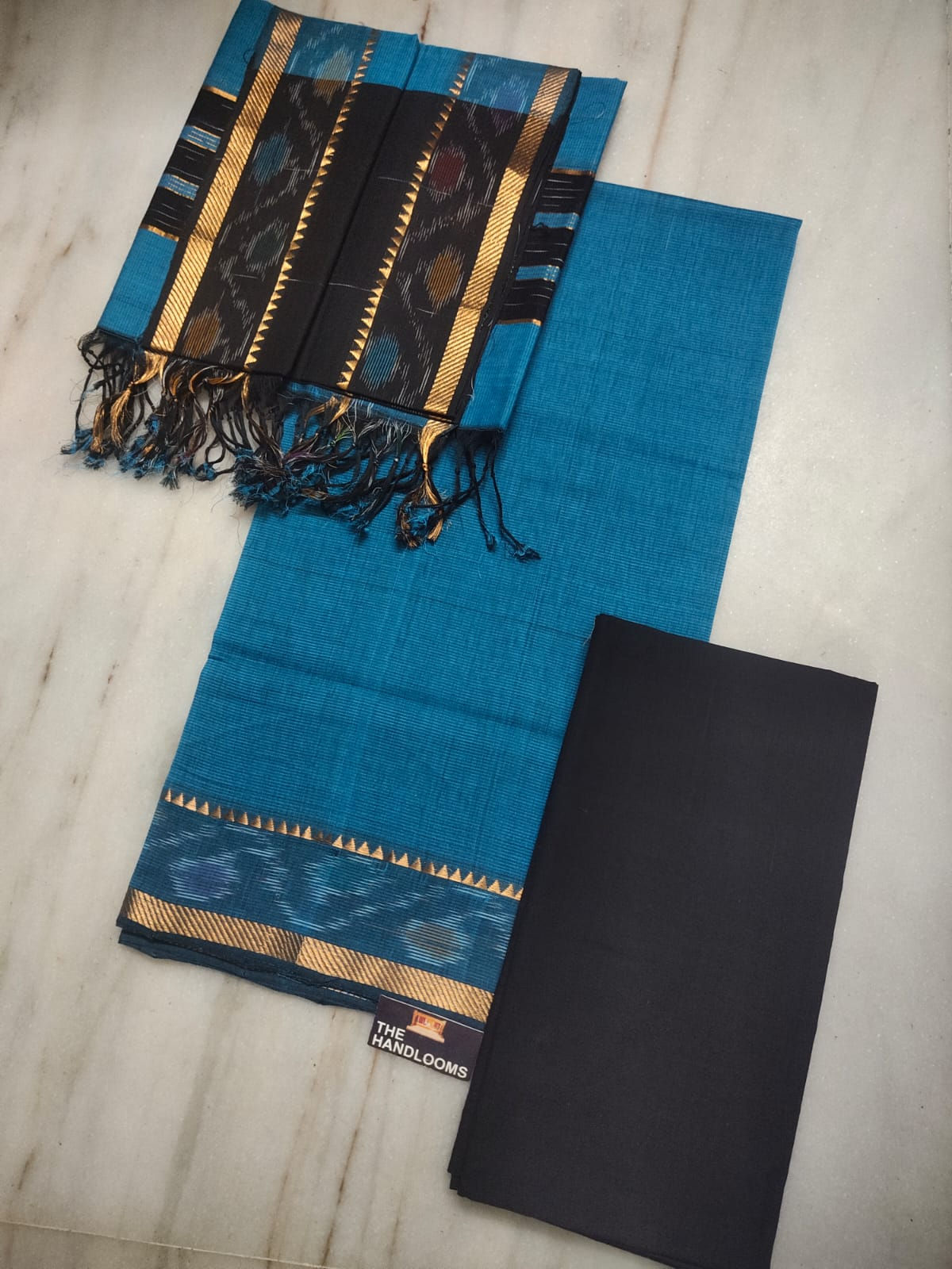 Pure Handloom Mangalagiri Cotton 3-Piece Dress Material