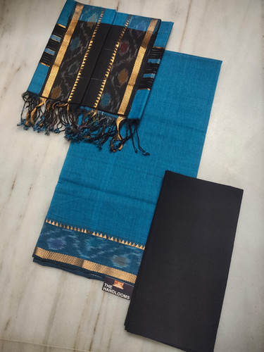 Pure Handloom Mangalagiri Cotton 3-Piece Dress Material | VS Collections