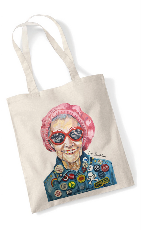 Madge, old lady, tote bag