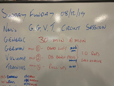 Sunday 8/12/19