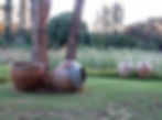 Group of pots outside studio