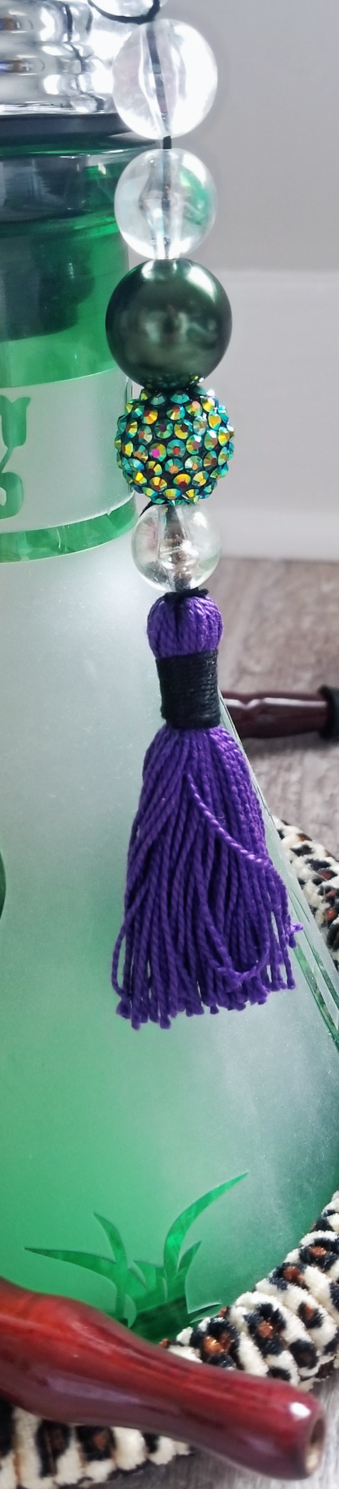 Purple tassel keychain charm