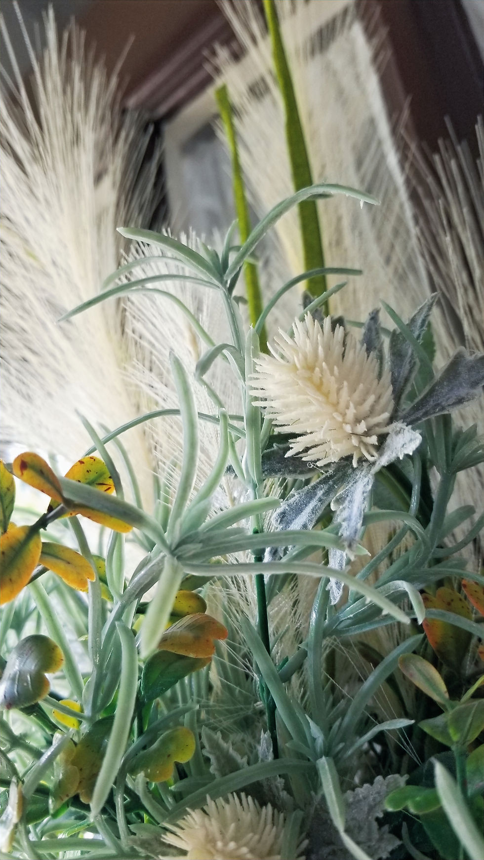 Creamy white and gray pampas grass bouquet