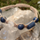 Miniature : Bracelet en macramé ajustable en pierres naturelles de cyanite bleue, dumortiérite et cristal de roche