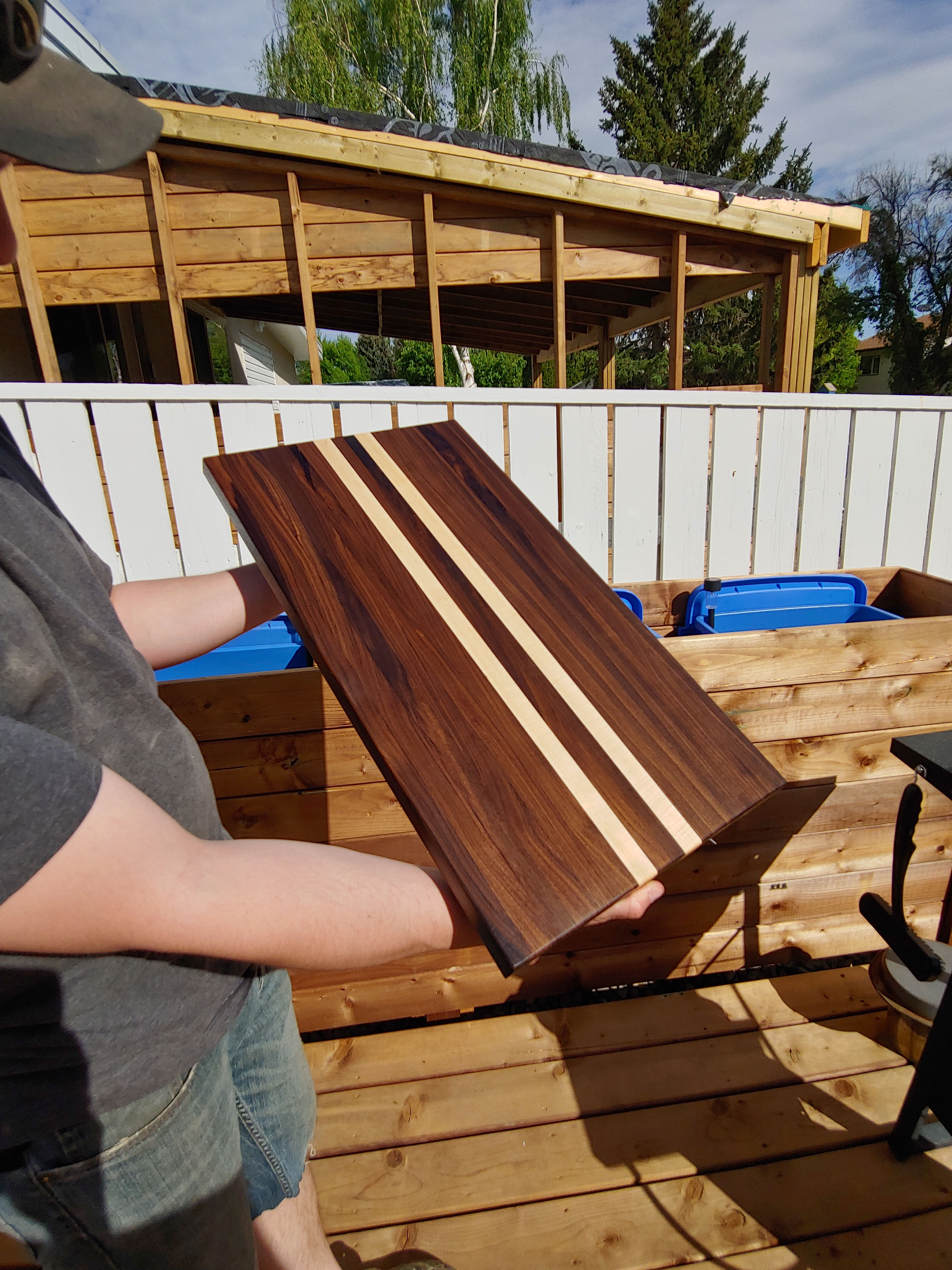 Walnut with Maple inlay serving tray