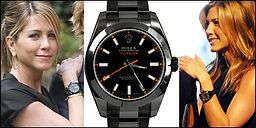 Jennifer Anniston wearing her Rolex Milgauss