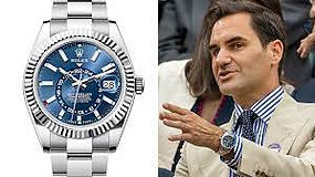 Roger Federer wearing a Rolex Sky Dweller