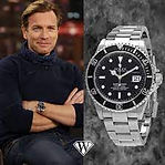 Actor Ewan McGregor wearing his Rolex Submariner