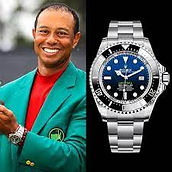 Tiger Woods wearing his Rolex Sea Dweller