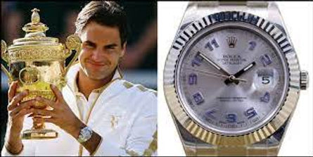 Roger Federer wearing a Rolex Day Date II