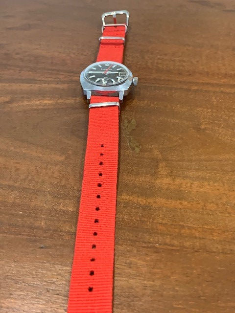 Thumbnail: Vintage Lucerne Ladies Watch on red strap