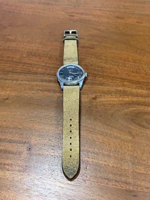 Thumbnail: Vintage Lanco Day Date Watch with blue dial 