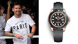 Lionel Messi wearing his Rolex Yacht Master I