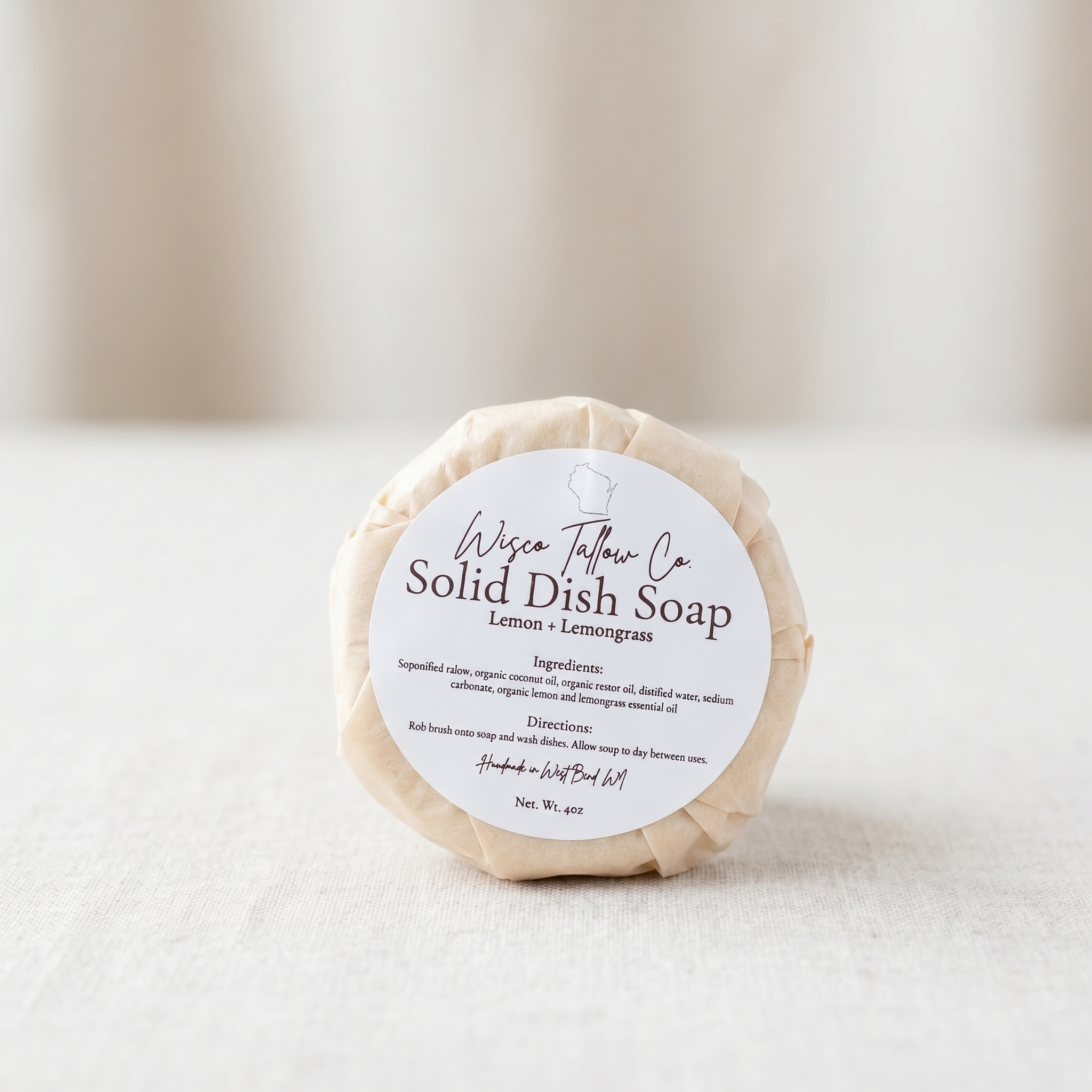 Solid Dish Soap Bar | Plastic-Free Kitchen Swap