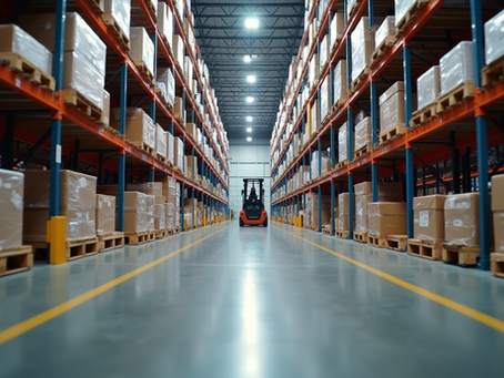 boxes on shelves in a warehouse after a warehouse move in memphis tn