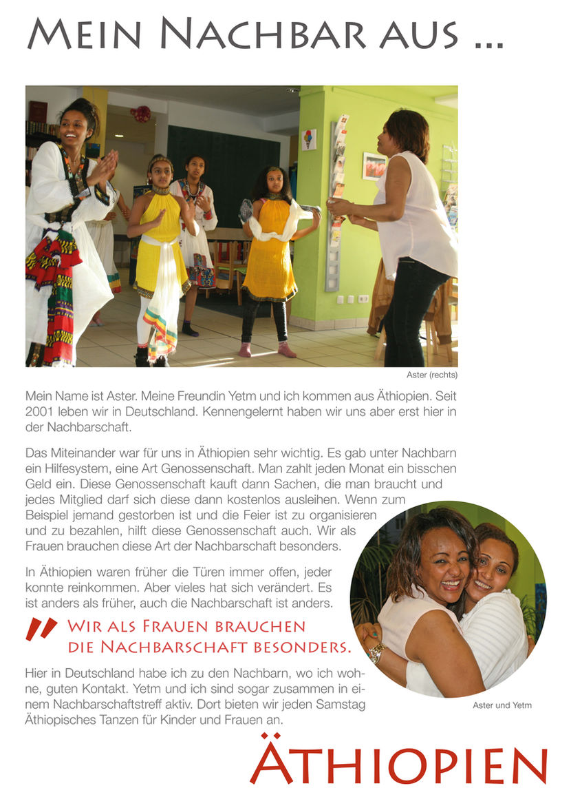 Mein Nachbar aus Äthiopien mit tanzenden Frauen