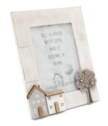 Rustic House Picture Frame, 22cm