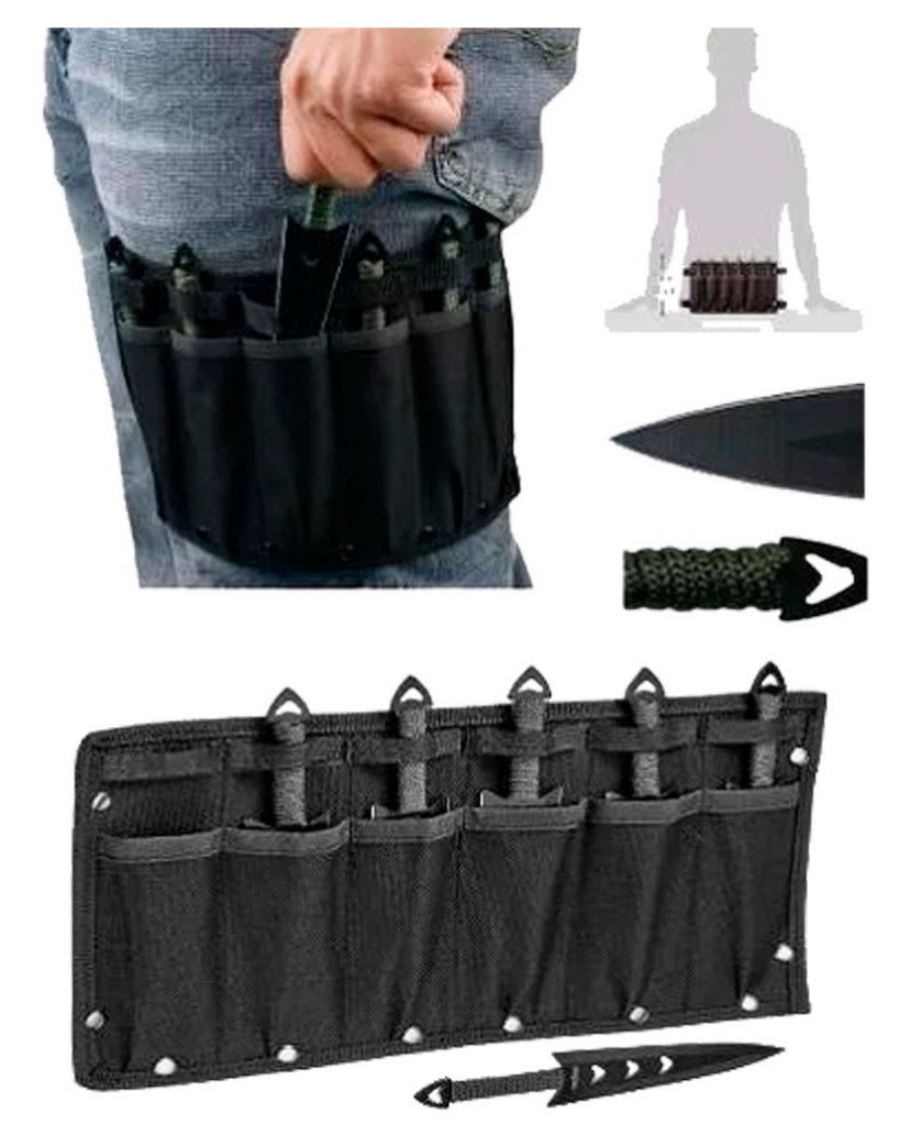 Miniatura: Conjunto Com 6 Facas De Arremesso Kunai Punhal Tática