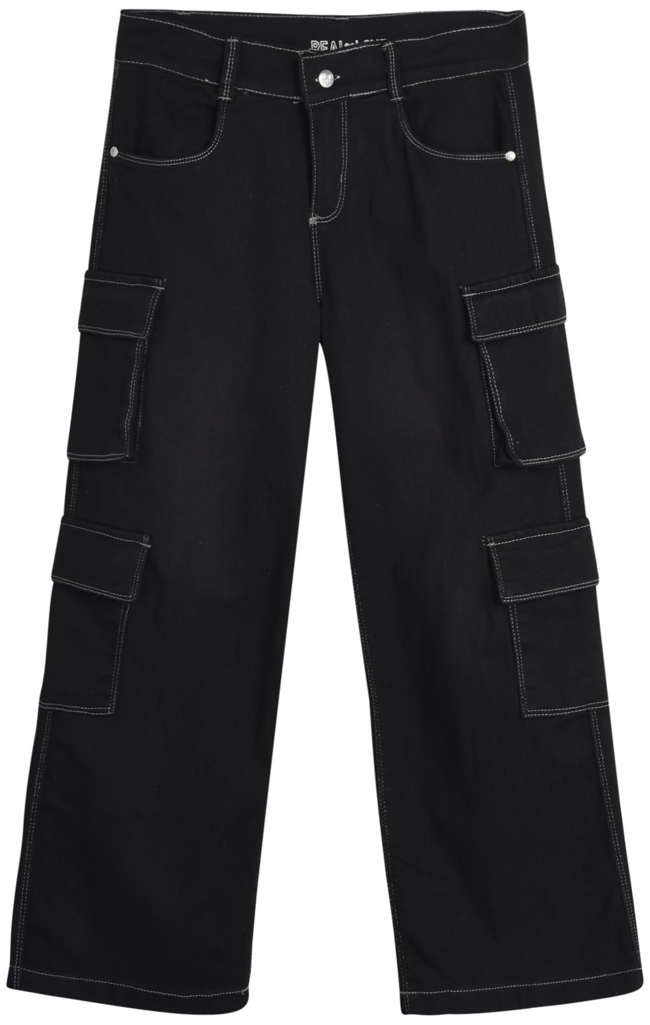 Real Love Girlss Jeans - Wide Leg Flare Cargo Jeans - Boot Cut Bell Bottom Denim