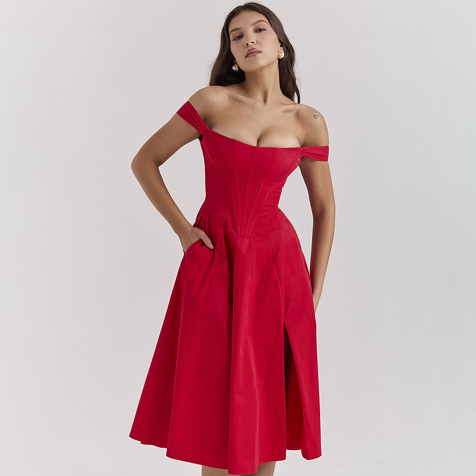 Miniatura: Floral Backless Midi Dress with Spaghetti Straps