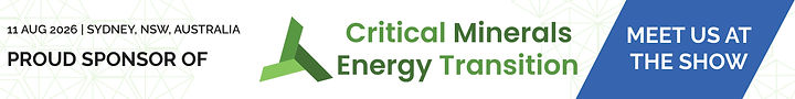 Sponsor banner at Critical Minerals & Energy Transition Australia Conference