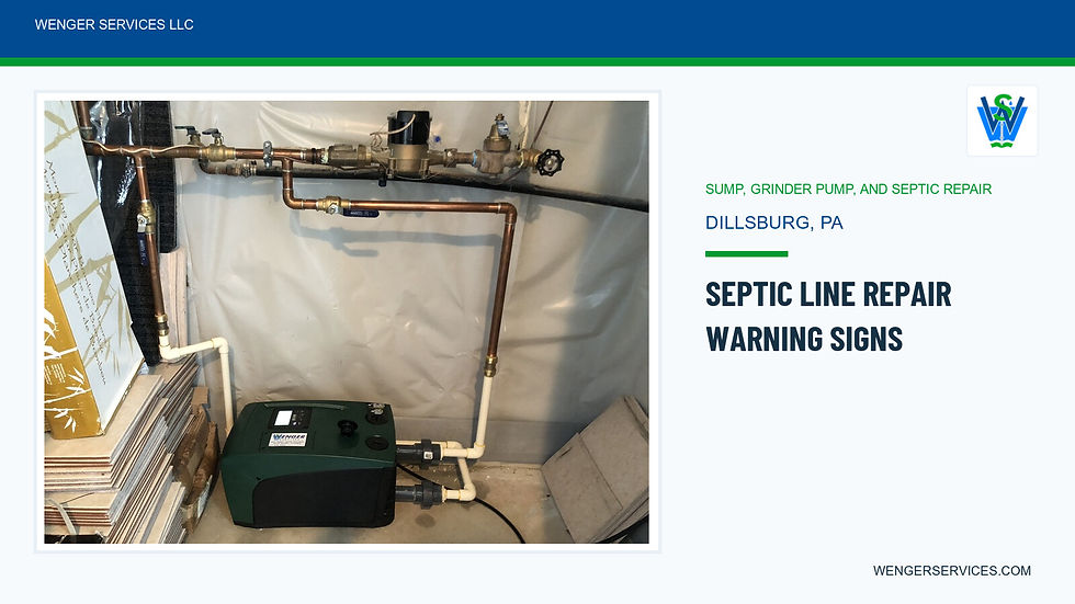 Authentic Wenger Services photo of Sump Pump Installation Basement Plumbing, illustrating a damaged septic line.