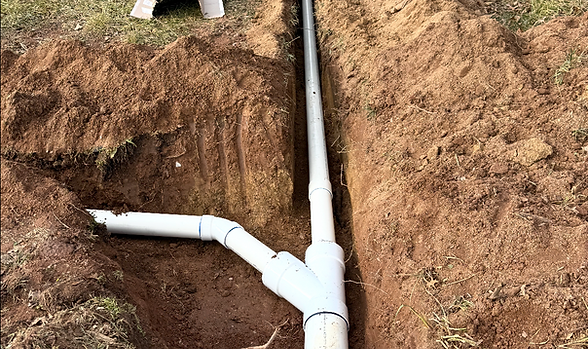 Underground downspout drainage pipe installation