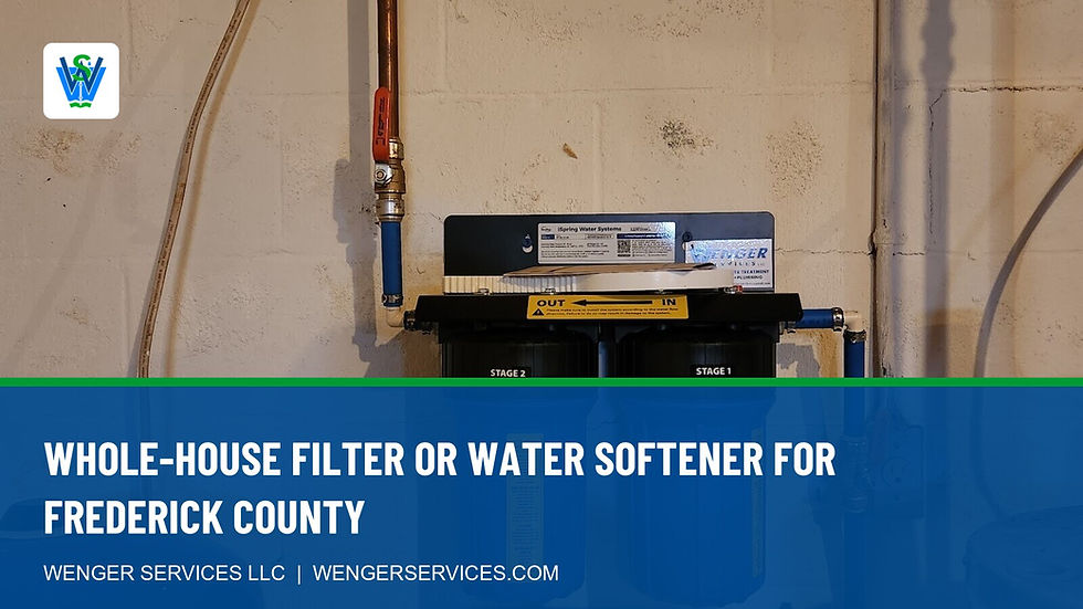 Wenger Services whole-house water filter installation