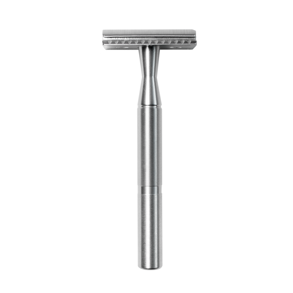 Greencult Rasierhobel aus Edelstahl (geschlossener Kamm) - Silber