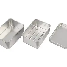 Seifendose dreiteilig, mit Abtropfsieb