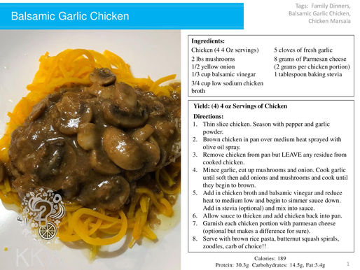 Balsamic Garlic Chicken