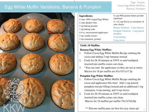 Egg White Muffins, Banana or Pumpkin